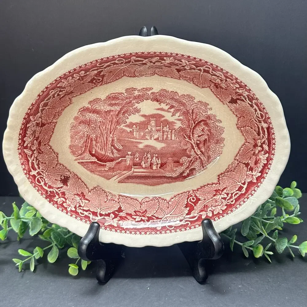 Mason’s Vista Red Mulberry Transferware Bowls Set of 3 Oval Ironstone England‎